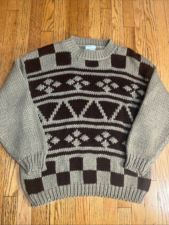Extra Touch Other - Vintage Hand Knit Acrylic Chunky Knit Sweater